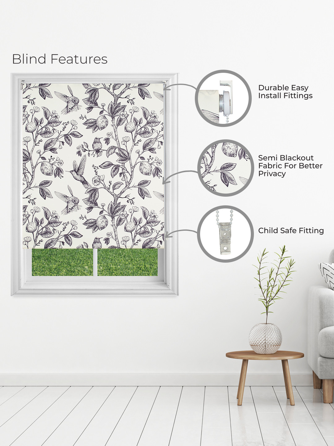 Printed Blackout Roller Blinds for Windows UV Protection