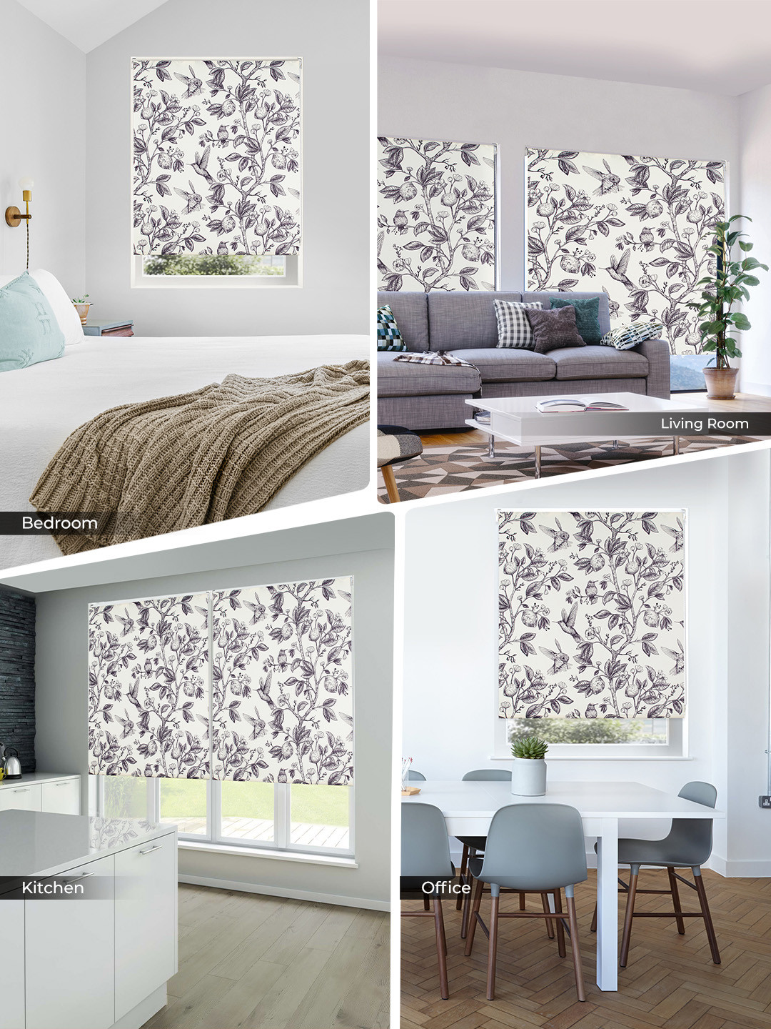 Printed Blackout Roller Blinds for Windows UV Protection